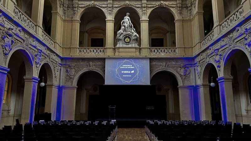 Prestation complète pour une remise de diplômes au palais de la bourse
