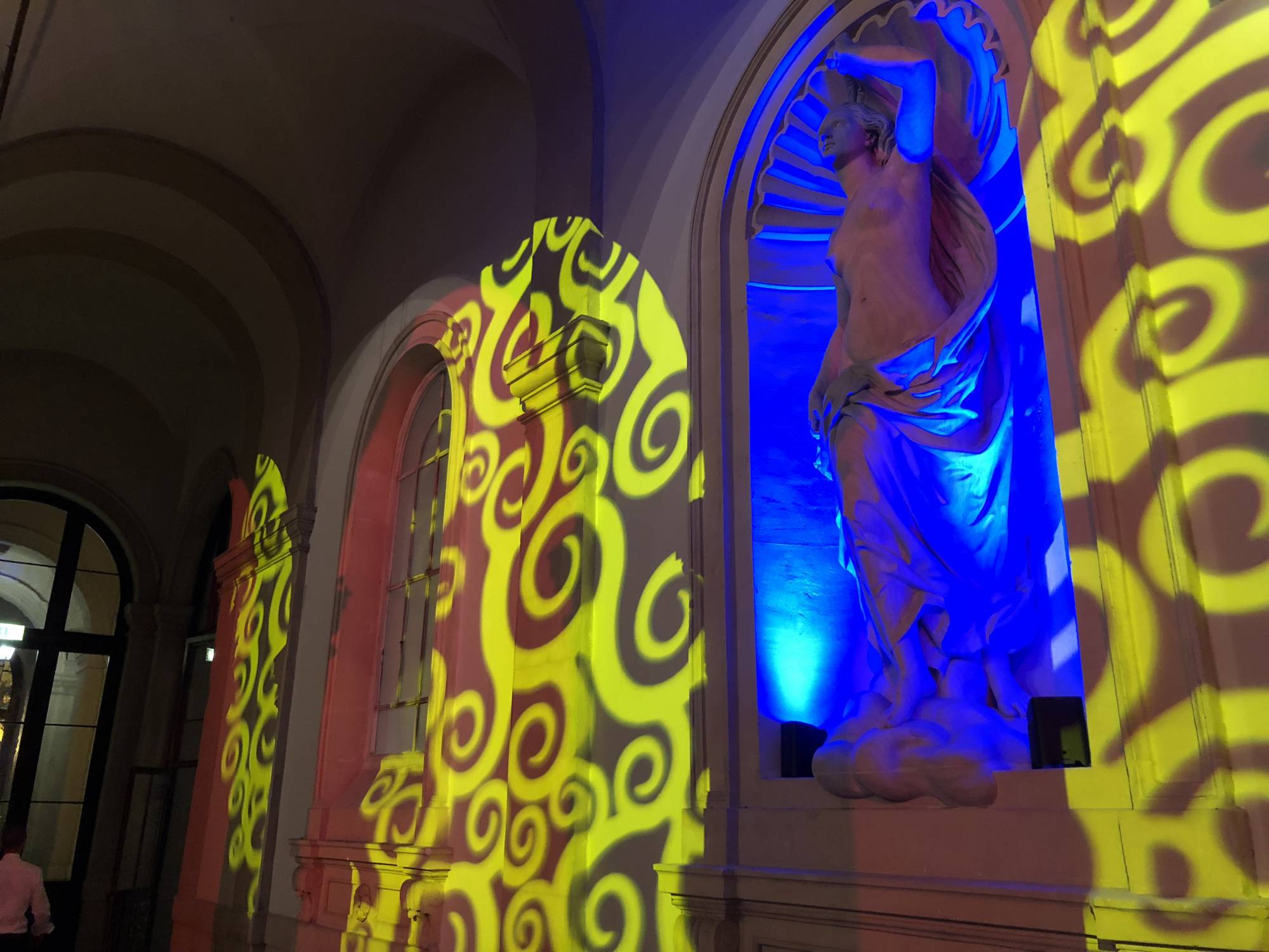 Projection gobo Palais de la Bourse Lyon 2