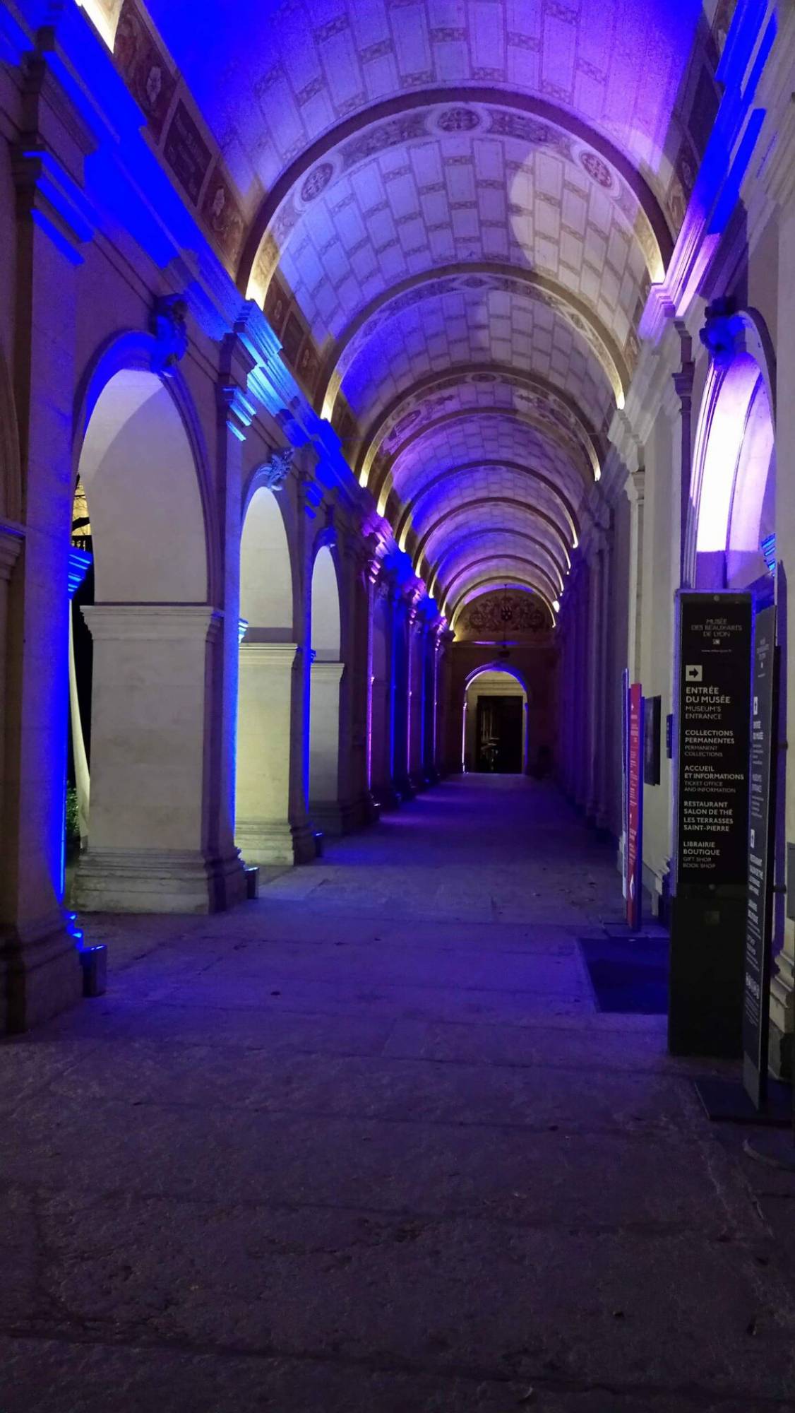 Balisage lumineux de l’entrée avec des lightkolor dans le cadre de la fête des lumières à Lyon