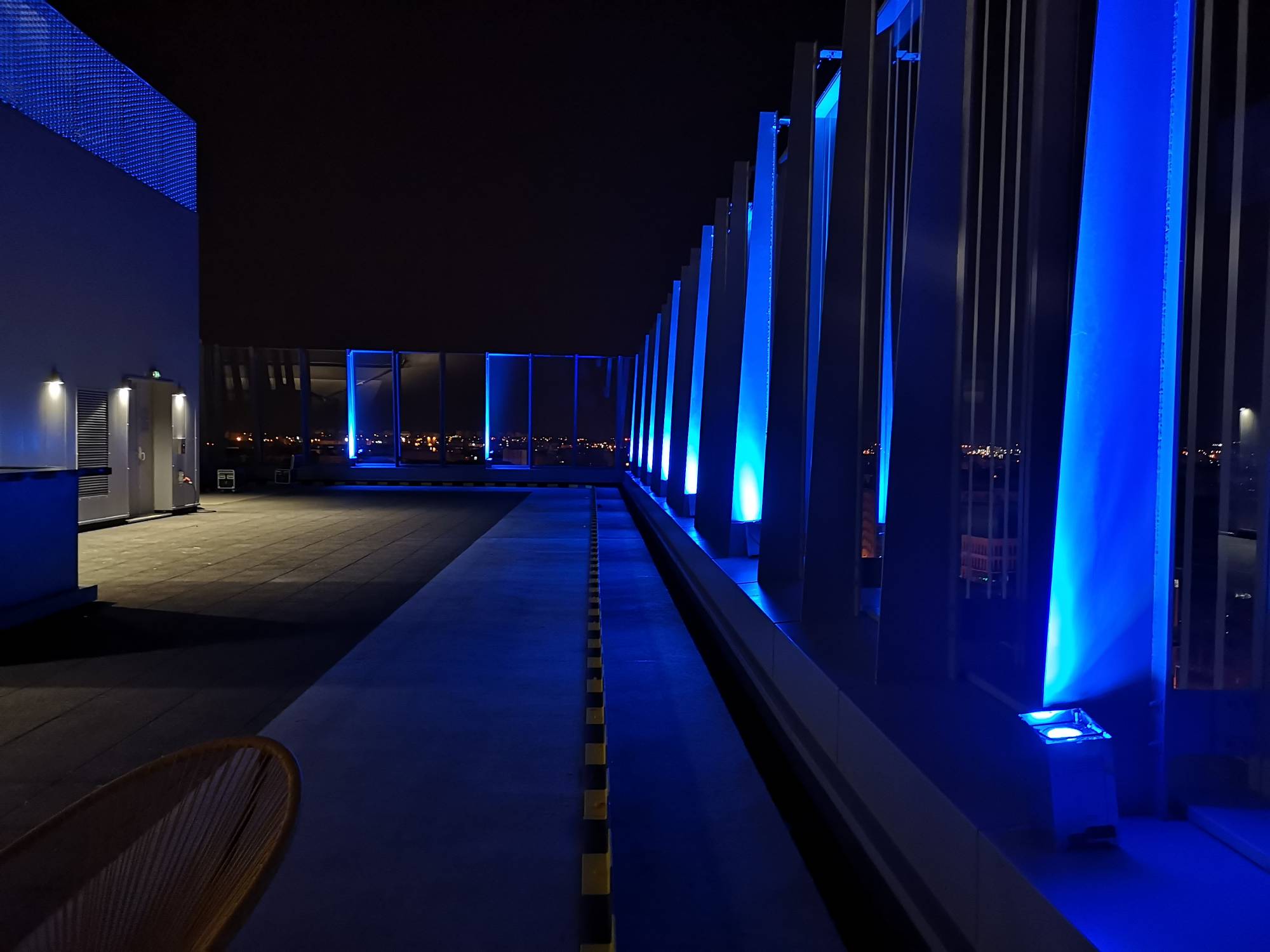 Location lightkolor lumière sur batterie pour inauguration Lyon 3