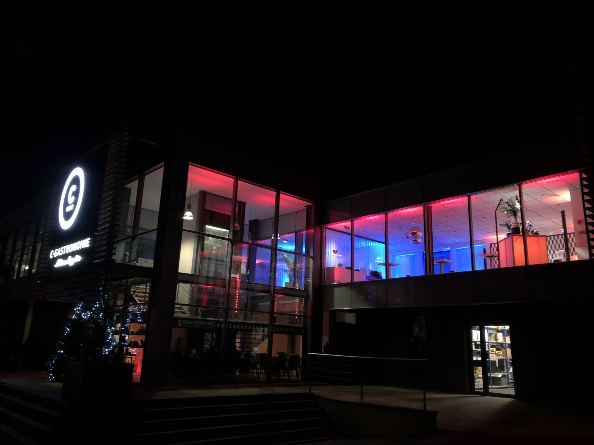 Mise en lumière pour la soirée Business Pilot chez C Gastronomie à Chaponost