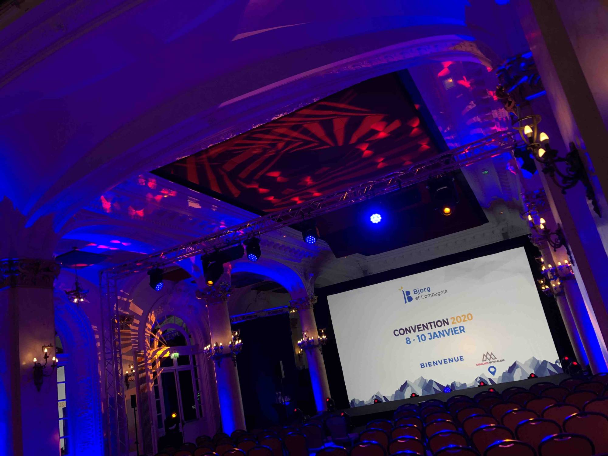 Projection lumière et vidéo convention Bjorg Chamonix