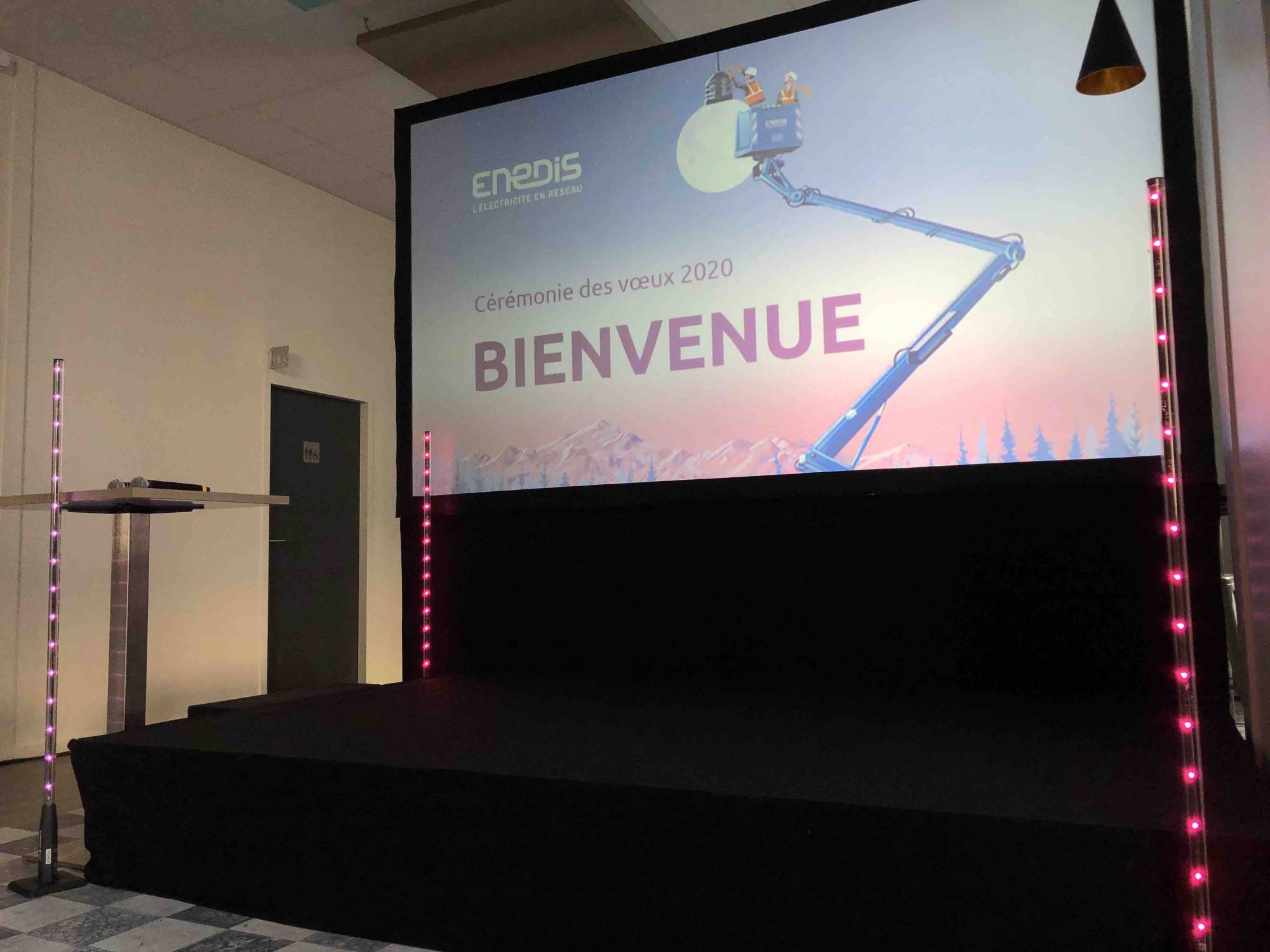 Location écran pour cérémonie des voeux ENEDIS Lyon