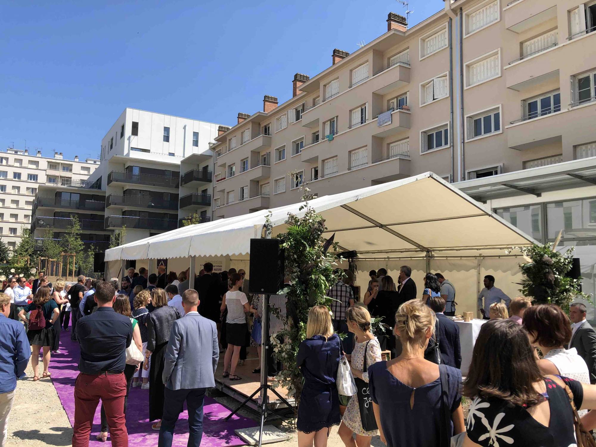 Inauguration 6ème par Nature, projet urbain et résidentiel mixte entre Part-Dieu et Brotteaux à Lyon par Cogedim, location sonorisation et lumière