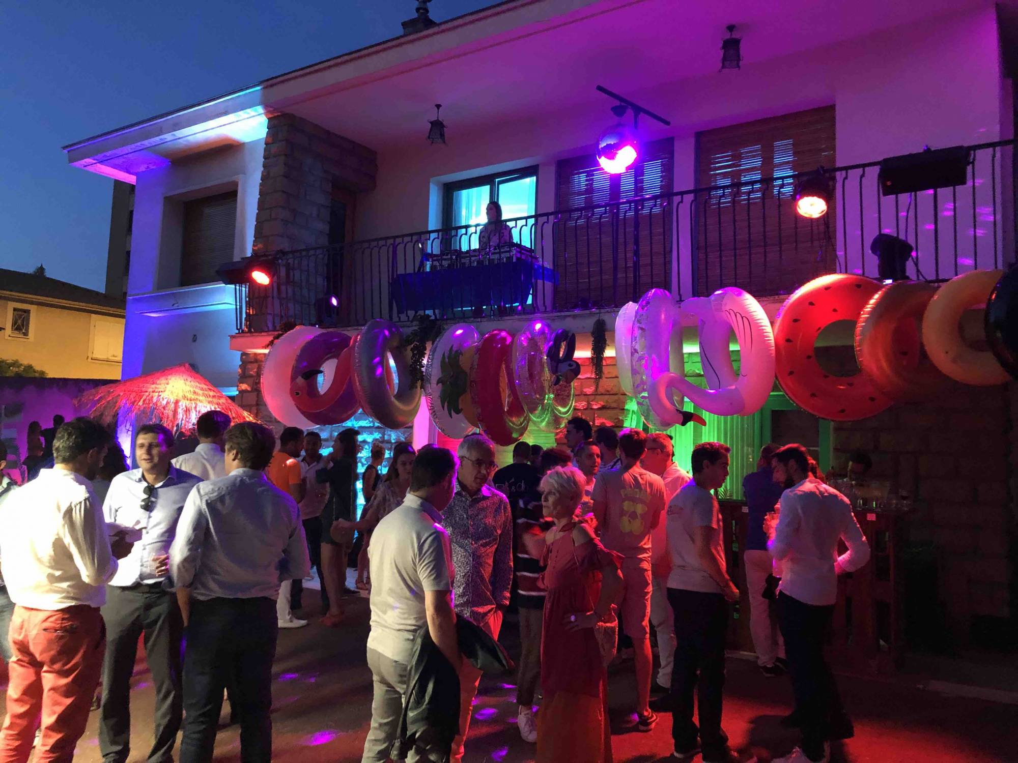 Summer party prometteur immobilier R2i Lyon Montchat, location sonorisation, lumière et distribution électrique